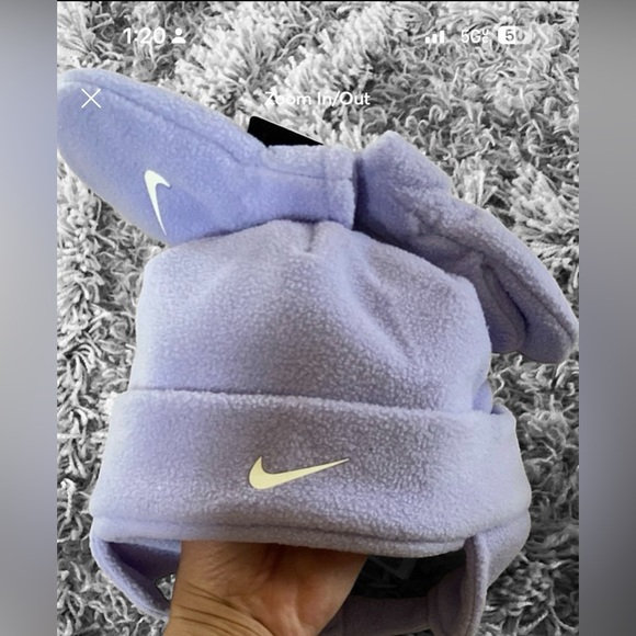 Nike Baby Girl Hat and Mittens Set Lavender Toddler - Picture 4 of 6